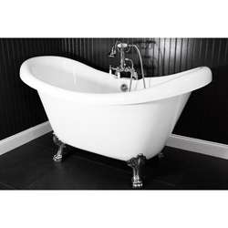   59 inch Double slipper Clawfoot Tub and Faucet Pack  Overstock