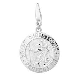 Sterling Silver St. Christopher Disc Charm  