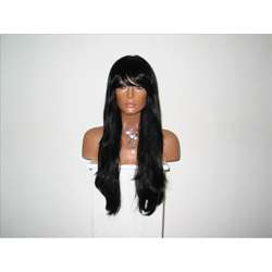 star Flow Black Full Lace Human Hair 24 inches Wig  Overstock