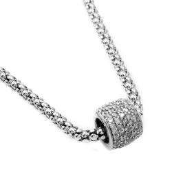 Sterling Silver 1ct TDW Diamond Glitter Ball Necklace (H I, I1 I2 