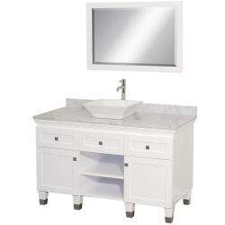   Collection Premiere White 48 inch Solid Oak Single Bathroom Vanity