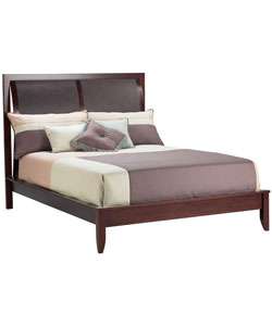 Cypress Faux Leather Dark Java Queen Sleigh Bed  