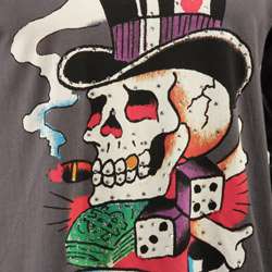 Ed Hardy Mens Premium Skull Smoking Jeweled Shirt  