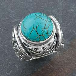Sterling Silver Turquoise Ring (Thailand)  Overstock