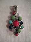 Mother of Pearl Red Coral? Blue Green Turquoise? Sterling Silver 925 