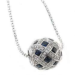 14k Gold Blue Sapphire/ 1/2ct TDW Diamond Necklace (H I, I1 