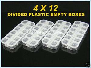 12 DIVIDED PLASTIC EMPTY BOXES SET NEW #061  