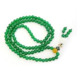   Jade Beads Tibetan Buddhist Prayer Meditation 108 Japa Mala Necklace