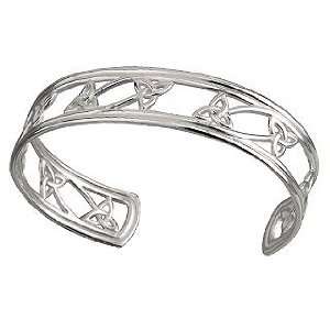  Sterling Silver Trinity Knot Cuff Bangle   Made in Ireland 
