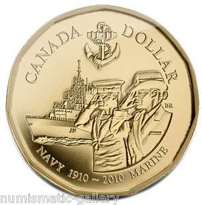 CANADA 1 DOLLAR 2010 BU  100 YEARS OF CANADIAN NAVY   