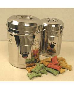 Stainless Steel Paw Print Canisters (Set of 2)  