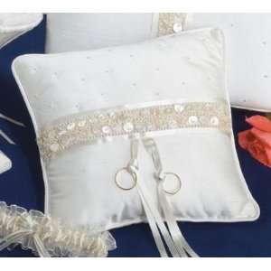  Mother of Pearl and Silk Ring Bearer Pillow