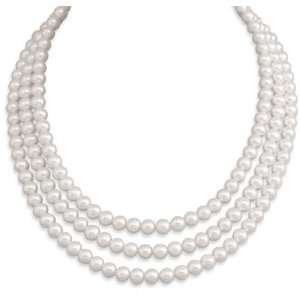  Triple Strand Cultured Freshwater Pearl Necklace: Jewelry