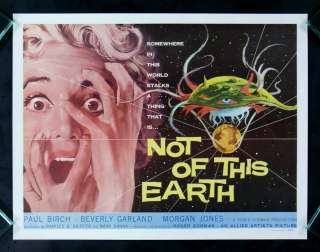 NOT OF THIS EARTH * SCI FI ORIGINAL MOVIE POSTER 1957  
