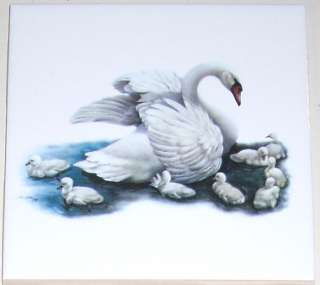 Swan Ceramic Tile Mural Accents 4.25  
