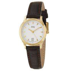 ESQ by Movado Womens Folio Yellow Goldplated Stainless Steel and 