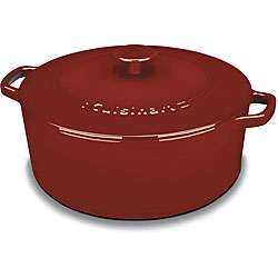 Cuisinart Chefs Classic Red 7 quart Cast Iron Pot and Lid  Overstock 