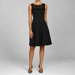   Taylor Womens Black Taffeta Illusion Bodice Dress  Overstock