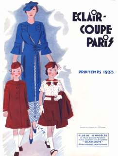 1935 Eclair Coupe Paris Pattern Book Reprint w/Tapes  