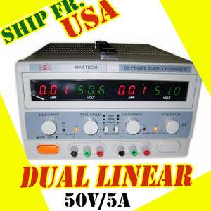 Dual Linear DC Power Supply 50V 5A Variable Adjustable Regulated Lab 