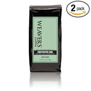 Weavers Coffee and Tea Aged Mocha Java, Ground, 12 Ounce Bags (Pack 