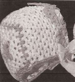 Vintage Antique Baby Cap Hat Bonnet Crochet Pattern 7  
