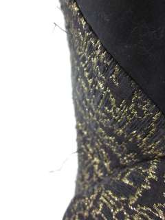 GUISHEM Black Gold One Shoulder Knee Length Dress Sz S  