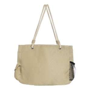  Cotton Canvas Rope Handle, Zipper Top, Tote Shopping Bag 