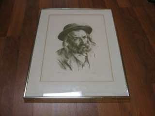   PROOF LITHOGRAPH Rabbi Portrait Judaica BEZALEL Jewish ART  