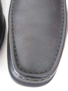 AUTH GUCCI BLACK LEATHER RUBBER SOLE WOMENS LOAFERS. SIZE 7.5  