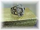 Steampunk silver watch adjustable ring victorian oval 18 jewels 