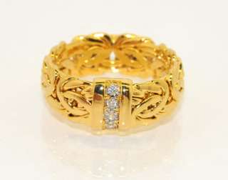 Technibond Byzantine CZ Band Ring 14K Gold Clad Silver  