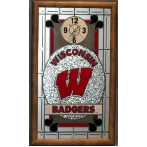  Wisconsin Badgers Stained Glass Wall Clock Sports 