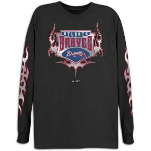   Braves Majestic Mens MLB Chopper Long Sleeved Tee: Sports & Outdoors