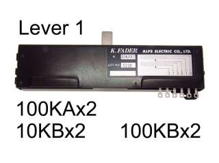 ALPS 100mm slide K Fader RSAOK12 dual log o linear dj  