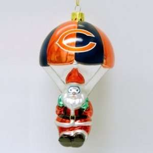  Chicago Bears NFL Parachuting Santa Glass Ornament Sports 