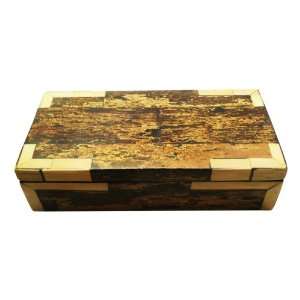  Tree bark wooden jewelry box inlaid with bamboo: Home 