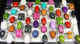 HOT ON SALE wholesale lots 20pcs Big stone silver p Rings jewelry free 