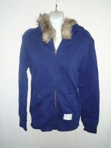 Old Navy Womens Faux Fur Navy Blue Parka Jacket CHOOSE SIZE xs sm med 