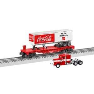    Lionel 6 26641 O 27 Flat w/Tractor Trailer, Coke: Toys & Games