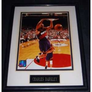 Basketball Star Charles Barkley Matted Photograph & Nameplate (Sports 