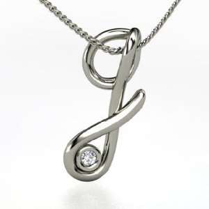   With Gem, Sterling Silver Initial Necklace with Diamond Jewelry