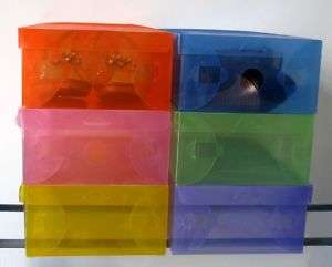 Lot of 4 shoe box case shoebox color transparent  