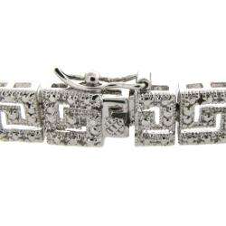 Sterling Silver 1ct TDW Diamond Greek Key Design Bracelet (I J, I2 I3 