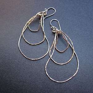  14k Gold Filled Earrings Hammered Gold and Silver shaped 