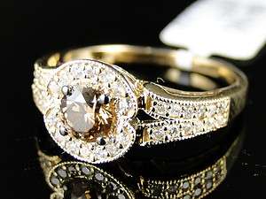   BRIDAL ROUND CHOCOLATE ENGAGEMENT DIAMOND SOLITAIRE WEDDING RING