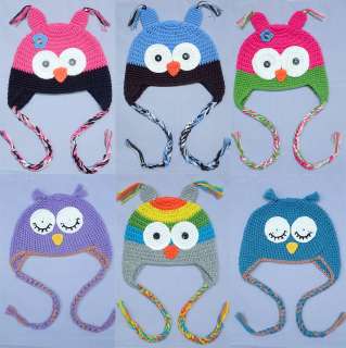 Lovely Cute Gorgeous Baby/Toddler Girl Boy Color Owl Hat / Beanie 
