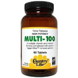 Multi 100 Time Release with Target Mins Mineral Carriers, 90 Tablets 