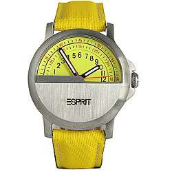 Esprit Womens Sport Yellow Leather Strap Watch  