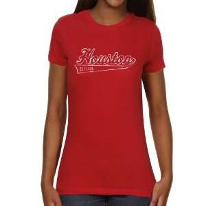  Houston Cougars Ladies Swept Away Slim Fit T Shirt   Red 